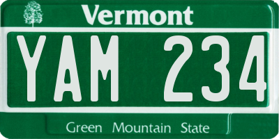 VT license plate YAM234