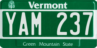 VT license plate YAM237