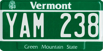 VT license plate YAM238