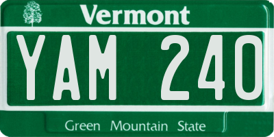 VT license plate YAM240