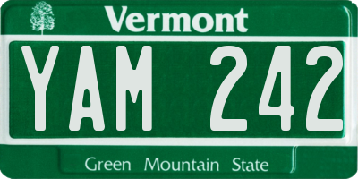 VT license plate YAM242