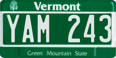 VT license plate YAM243