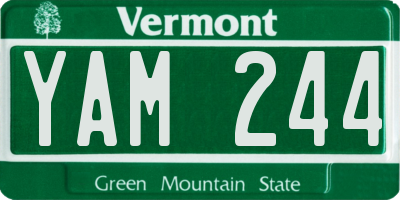 VT license plate YAM244