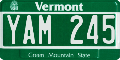 VT license plate YAM245