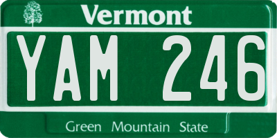 VT license plate YAM246
