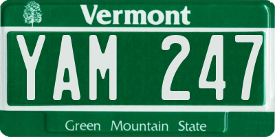 VT license plate YAM247