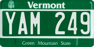 VT license plate YAM249