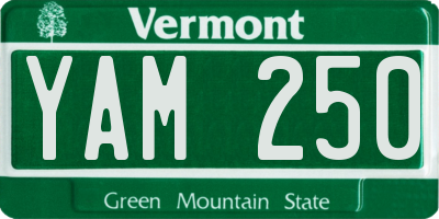 VT license plate YAM250