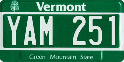 VT license plate YAM251