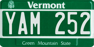 VT license plate YAM252
