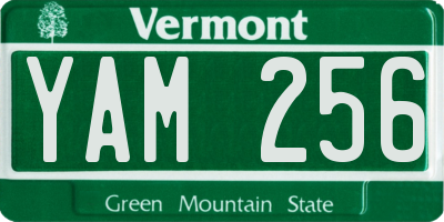 VT license plate YAM256