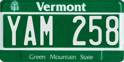 VT license plate YAM258