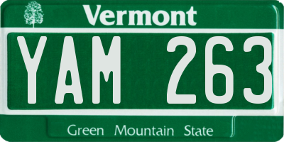 VT license plate YAM263
