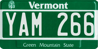 VT license plate YAM266