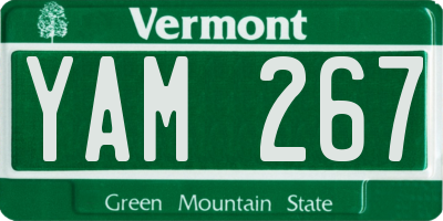 VT license plate YAM267