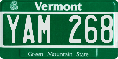 VT license plate YAM268