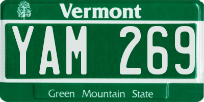 VT license plate YAM269