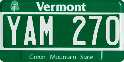 VT license plate YAM270