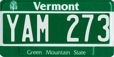 VT license plate YAM273