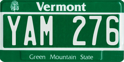 VT license plate YAM276