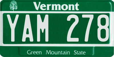 VT license plate YAM278