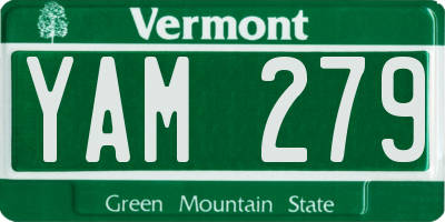 VT license plate YAM279