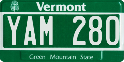 VT license plate YAM280