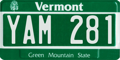VT license plate YAM281