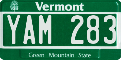 VT license plate YAM283