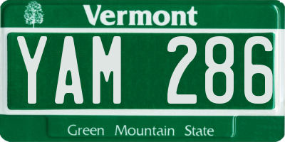 VT license plate YAM286
