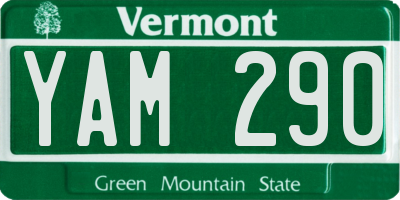 VT license plate YAM290