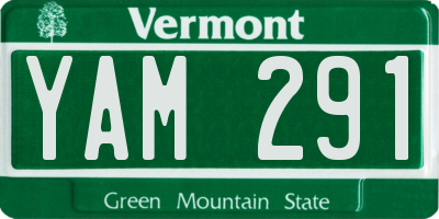 VT license plate YAM291