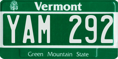 VT license plate YAM292