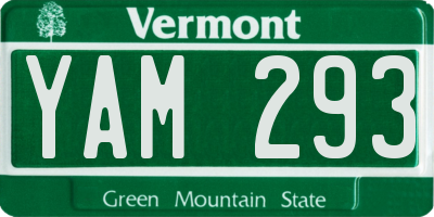 VT license plate YAM293