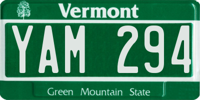 VT license plate YAM294