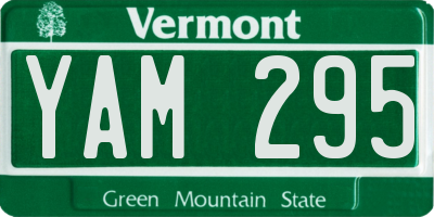 VT license plate YAM295