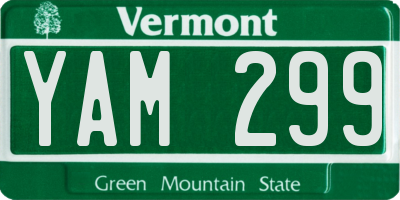 VT license plate YAM299