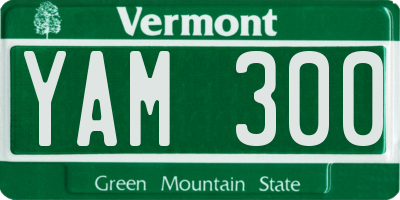 VT license plate YAM300
