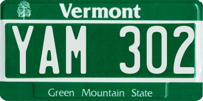 VT license plate YAM302