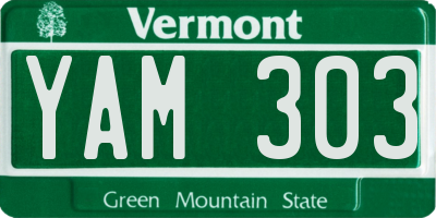 VT license plate YAM303