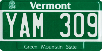 VT license plate YAM309