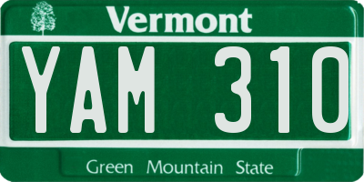 VT license plate YAM310