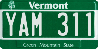 VT license plate YAM311