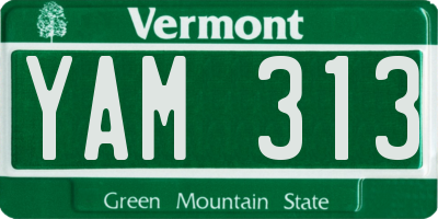 VT license plate YAM313