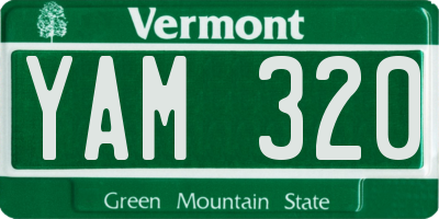 VT license plate YAM320