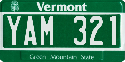 VT license plate YAM321