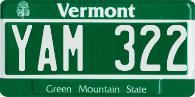 VT license plate YAM322