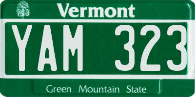 VT license plate YAM323
