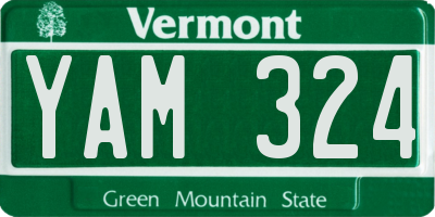 VT license plate YAM324