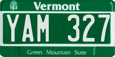 VT license plate YAM327